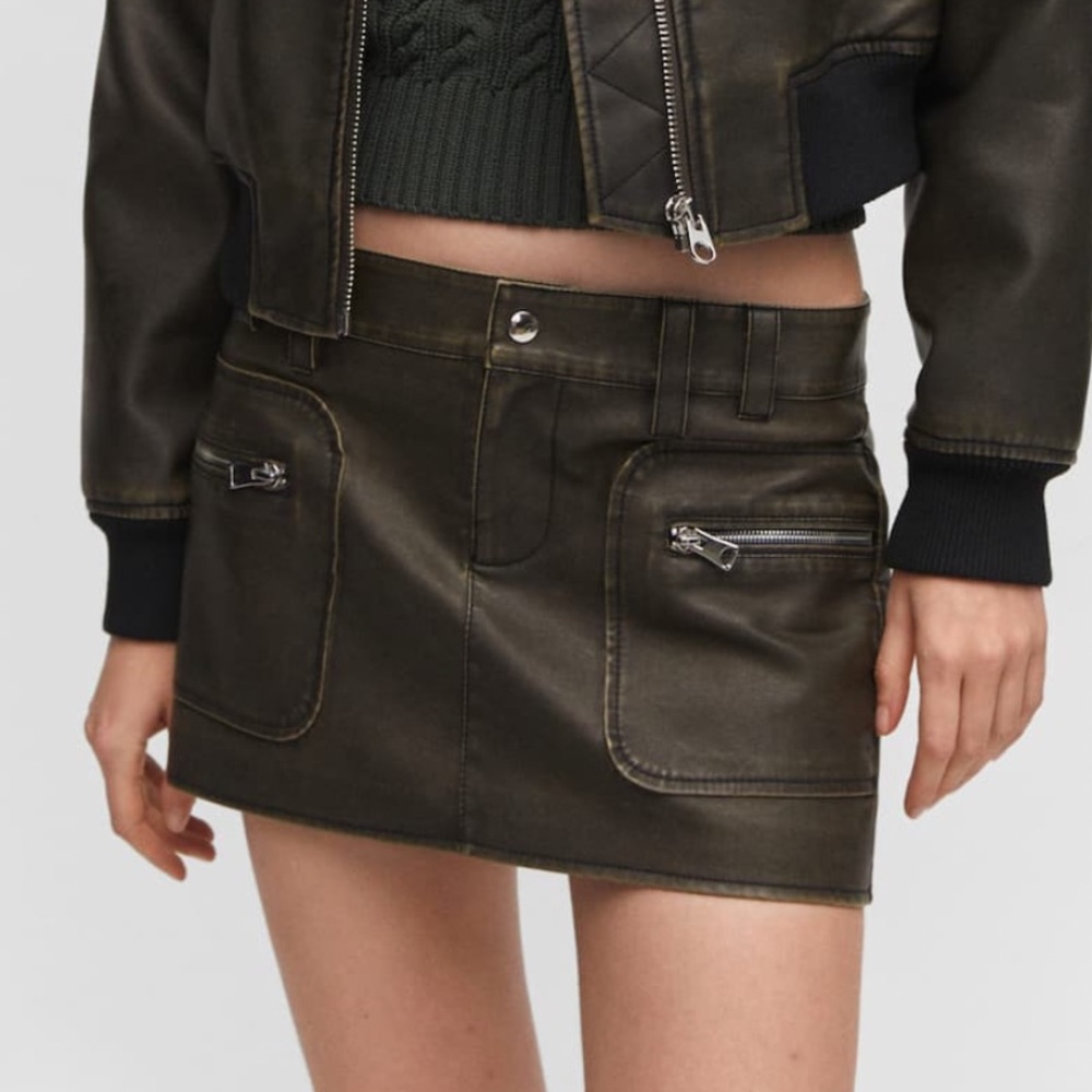 Faux Leather Mango skirt New with tags